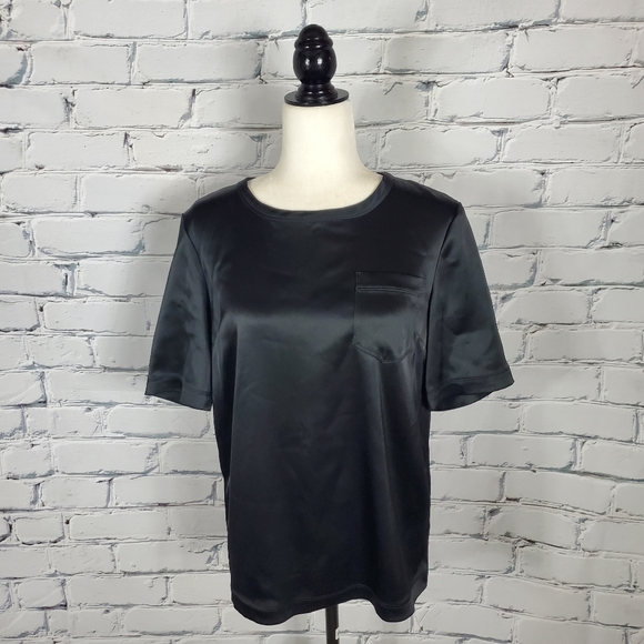 St. John Tops - St. John Black Satin Tee
